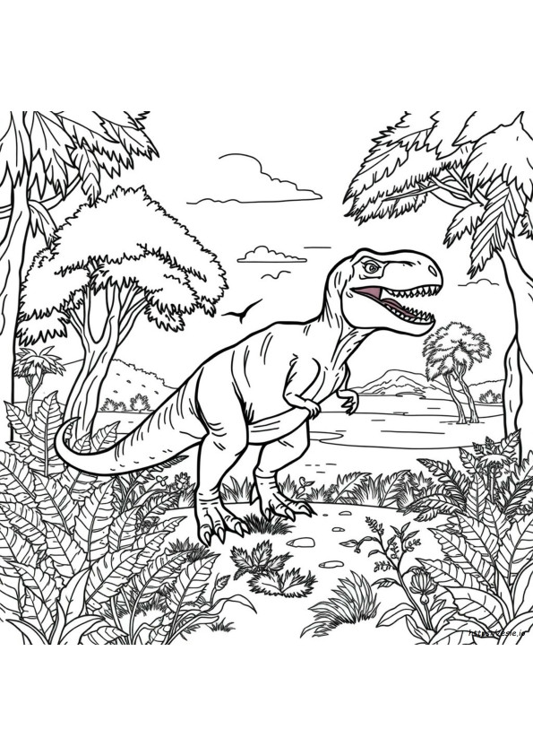 Jurassic Park Gerçekçi T-Rex Boyama Sayfası