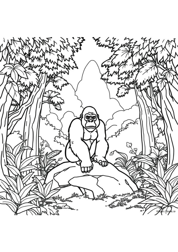 Gambar Mewarnai Gorila
