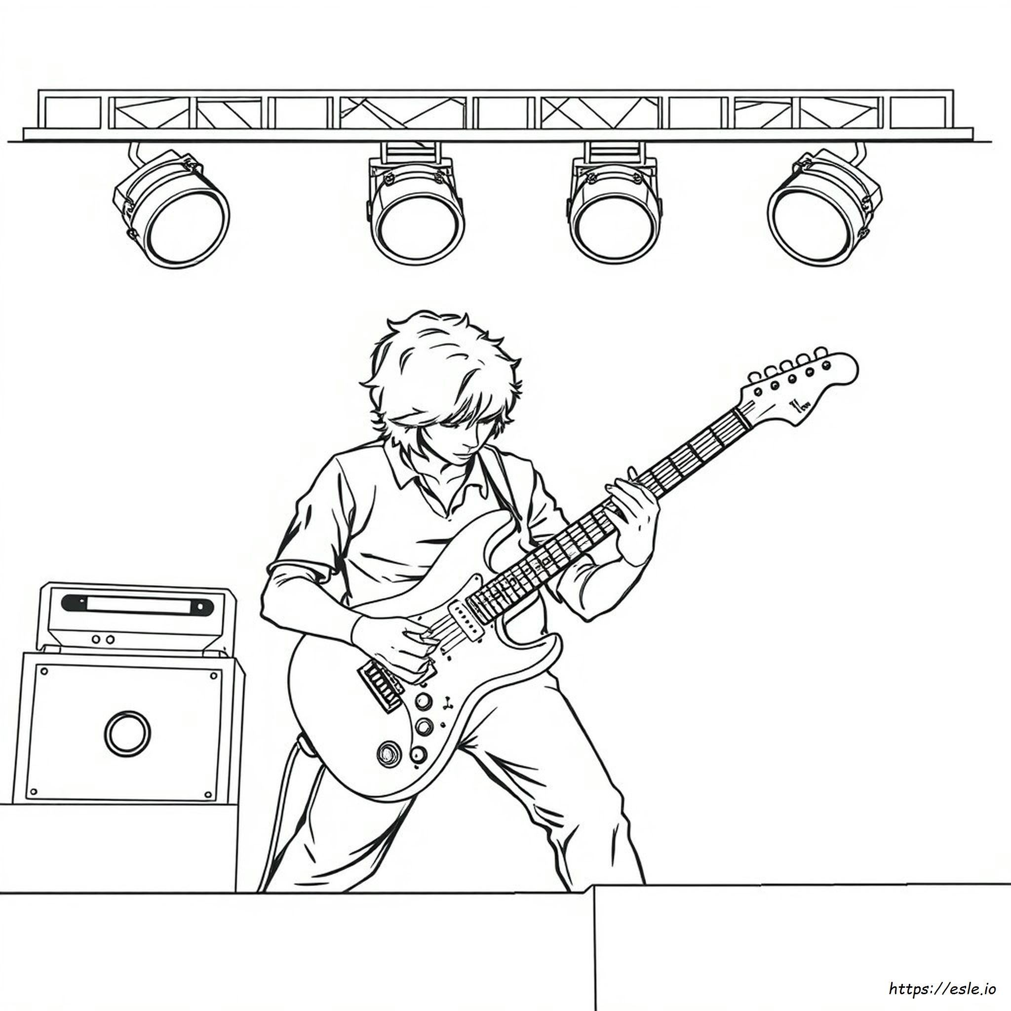 Gambar Mewarnai Gitar Elektrik - Gratis Untuk Dicetak