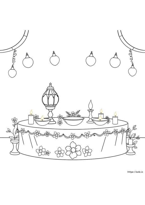 Diya Lamp Gambar Mewarnai