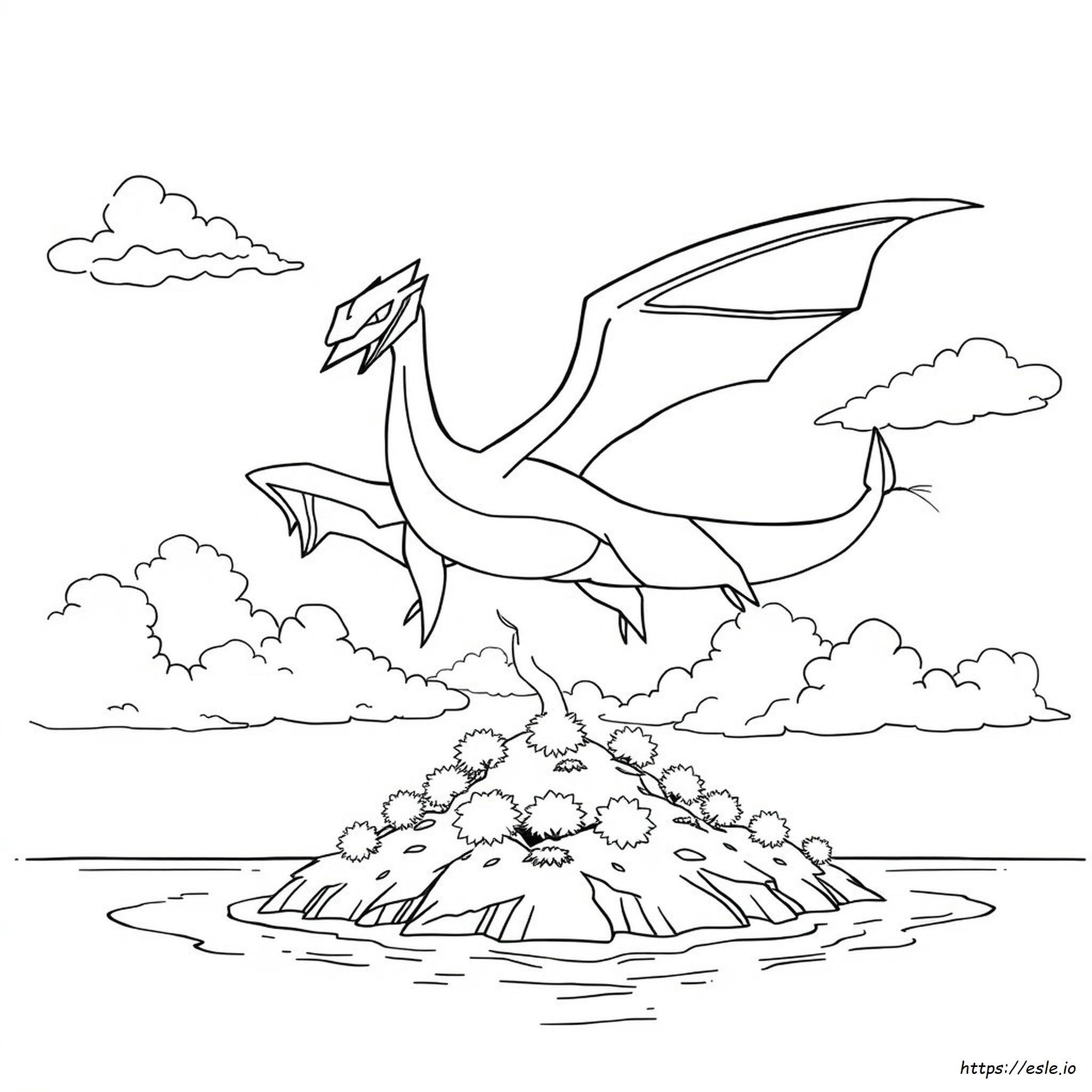 Legendary Rayquaza Coloring Page