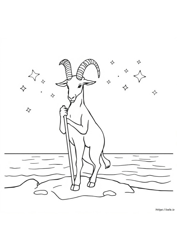 Capricorn Zodiac Sign Coloring Page