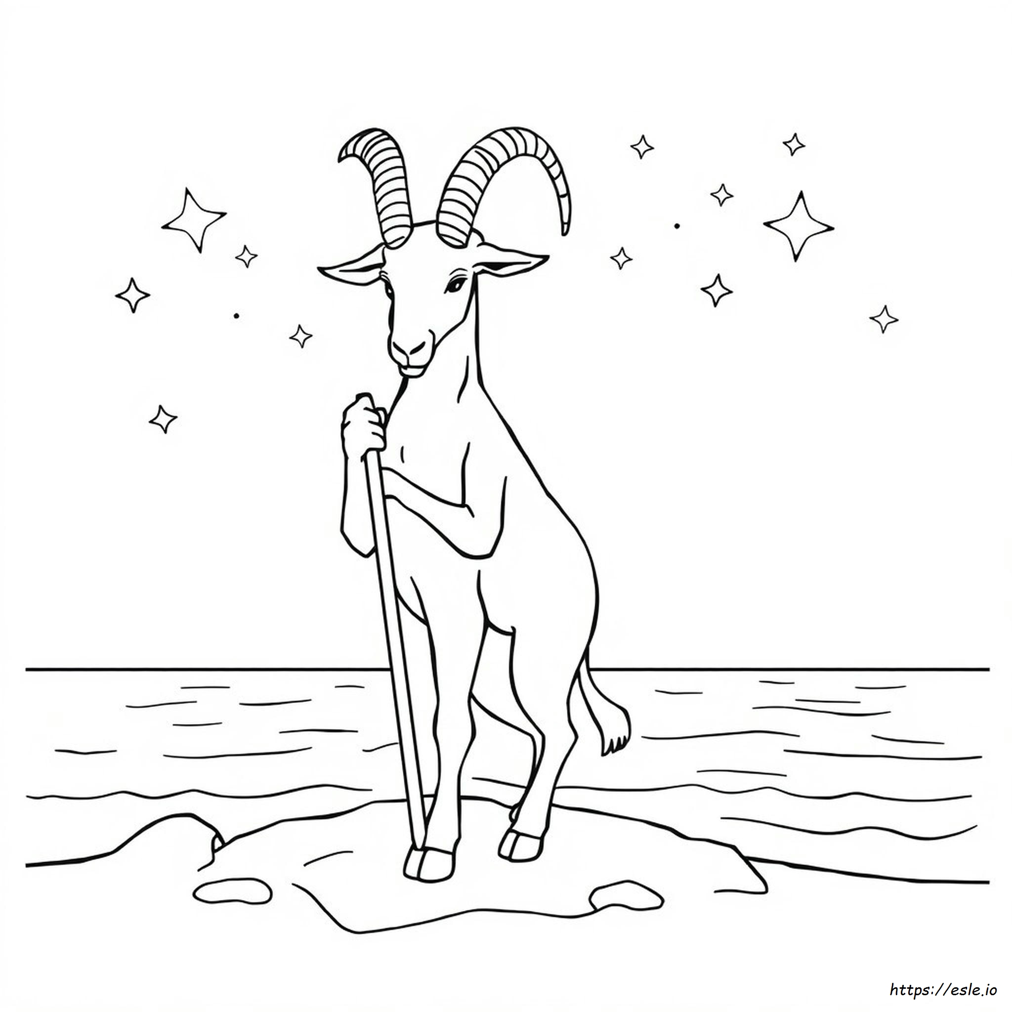 Capricorn Tanda Zodiak Gambar Mewarnai