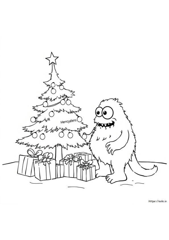 Christmas Monster Coloring Pages