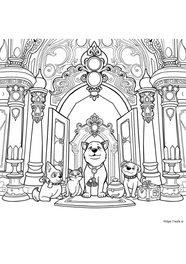 Animali Domestici Del Palazzo Del Tesoro Da Colorare