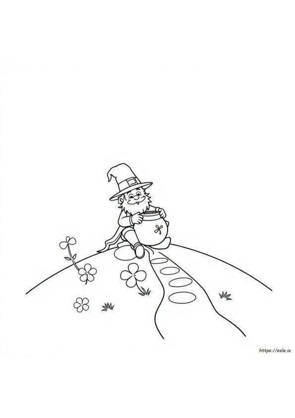 Página Para Colorear Fácil De Duende Imprimible