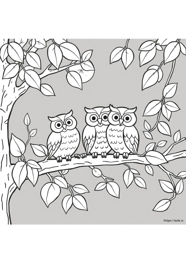 Owl Family Coloring Pages