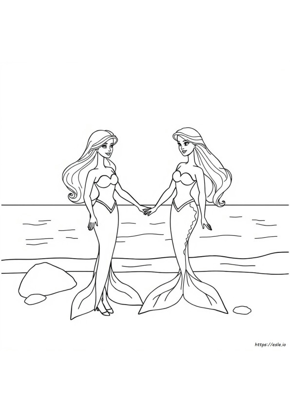 Barbie And Mermaid Tale Coloring Pages