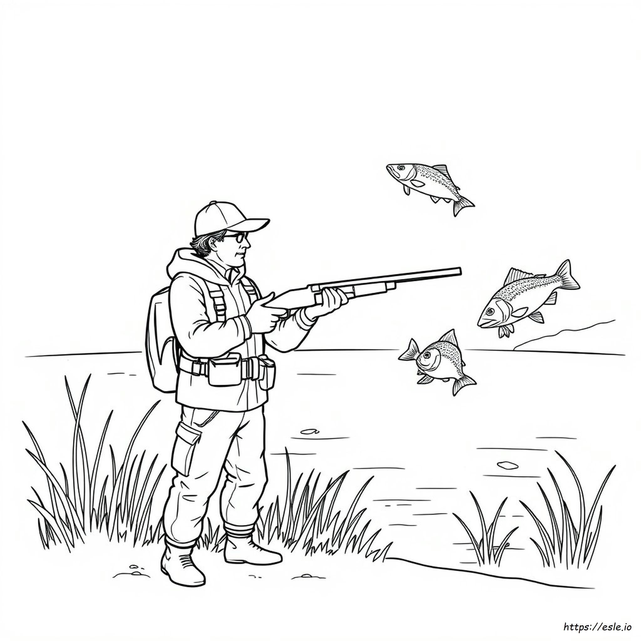 Hunting And Fishing Coloring Pages