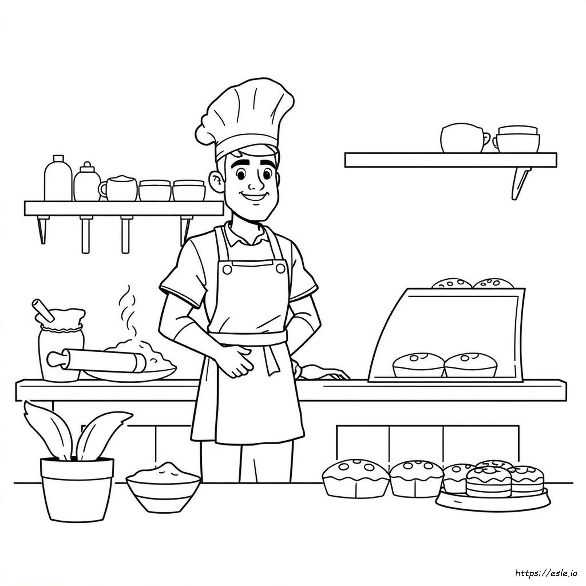 Male Baker Coloring Pages