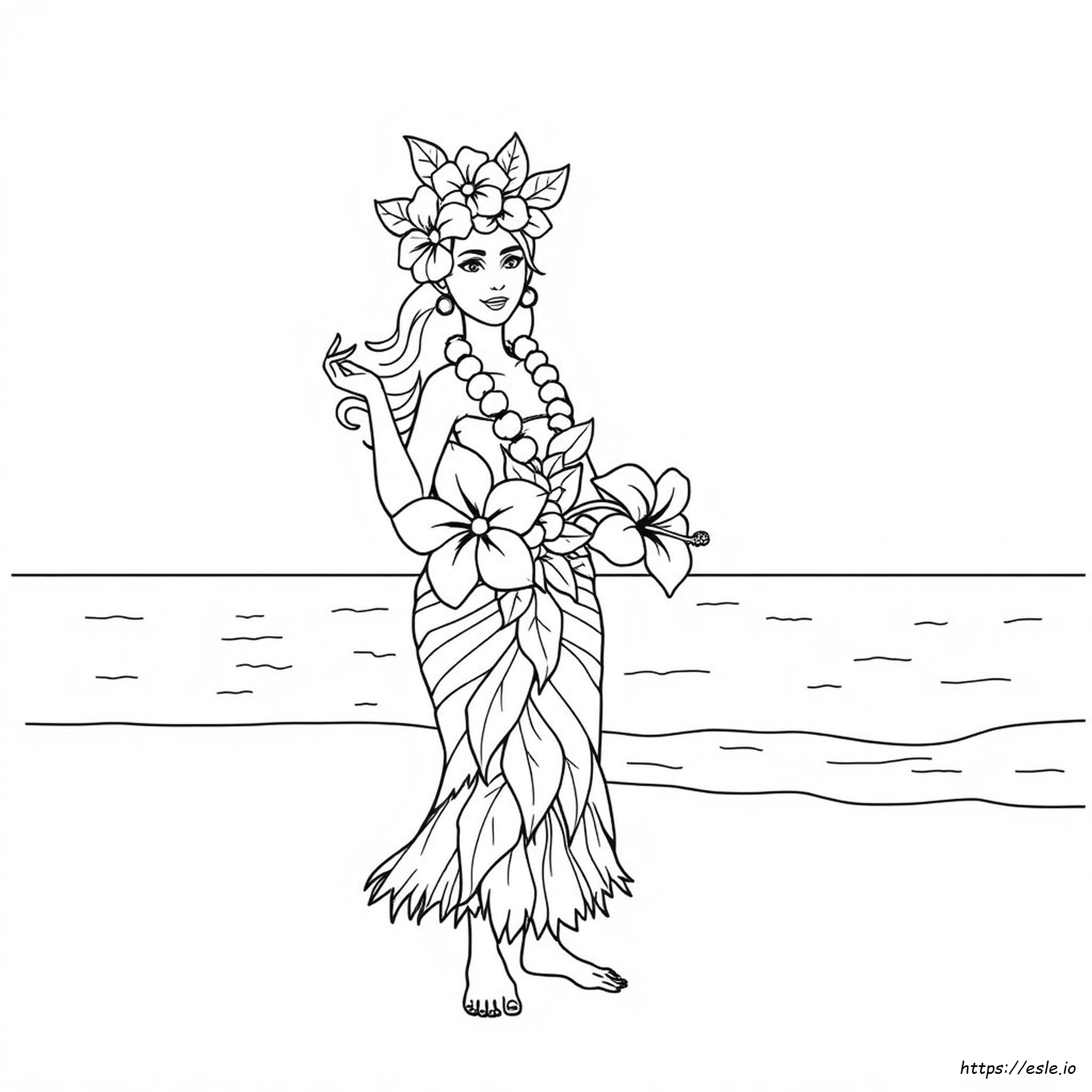 Hawaiian Tropical Flower Coloring Pages