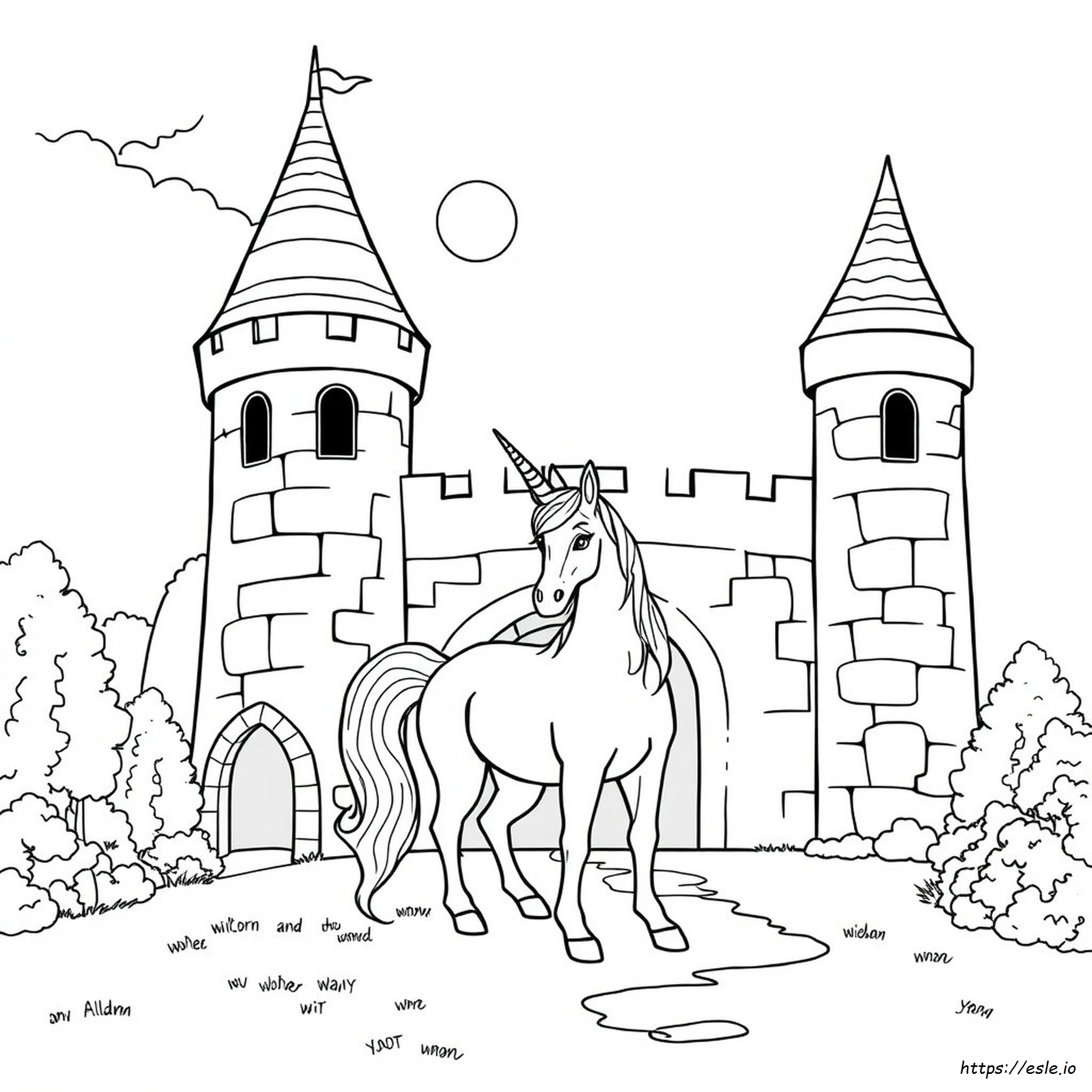 Istana Unicorn Gambar Mewarnai