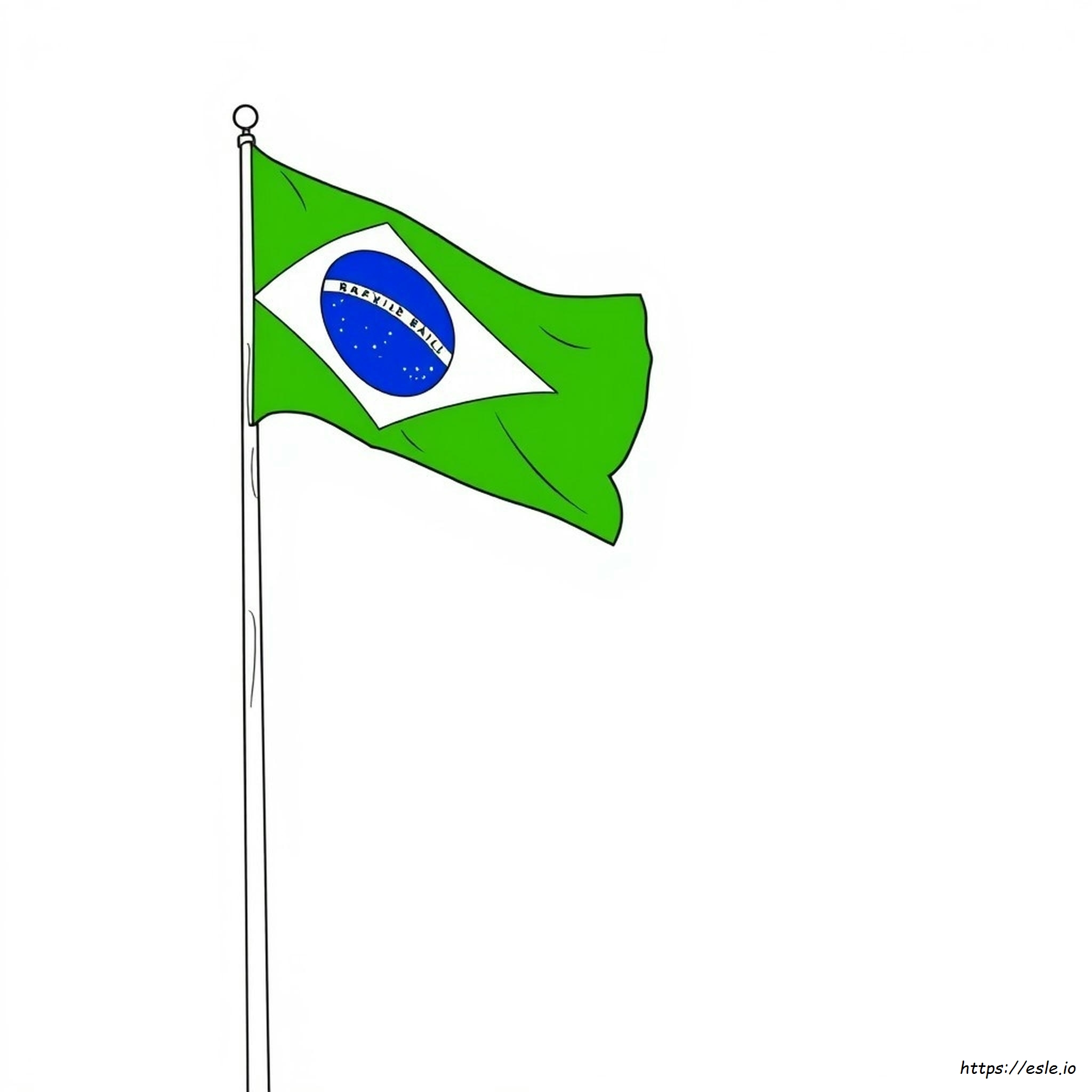 Coloring Printable Brazil Flag