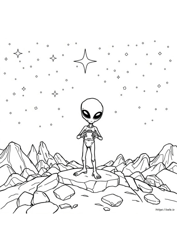 Gambar Mewarnai Alien Untuk Dewasa