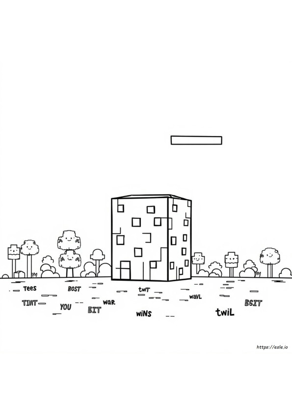 Dibujos Para Colorear De Bloque De Pasto De Minecraft