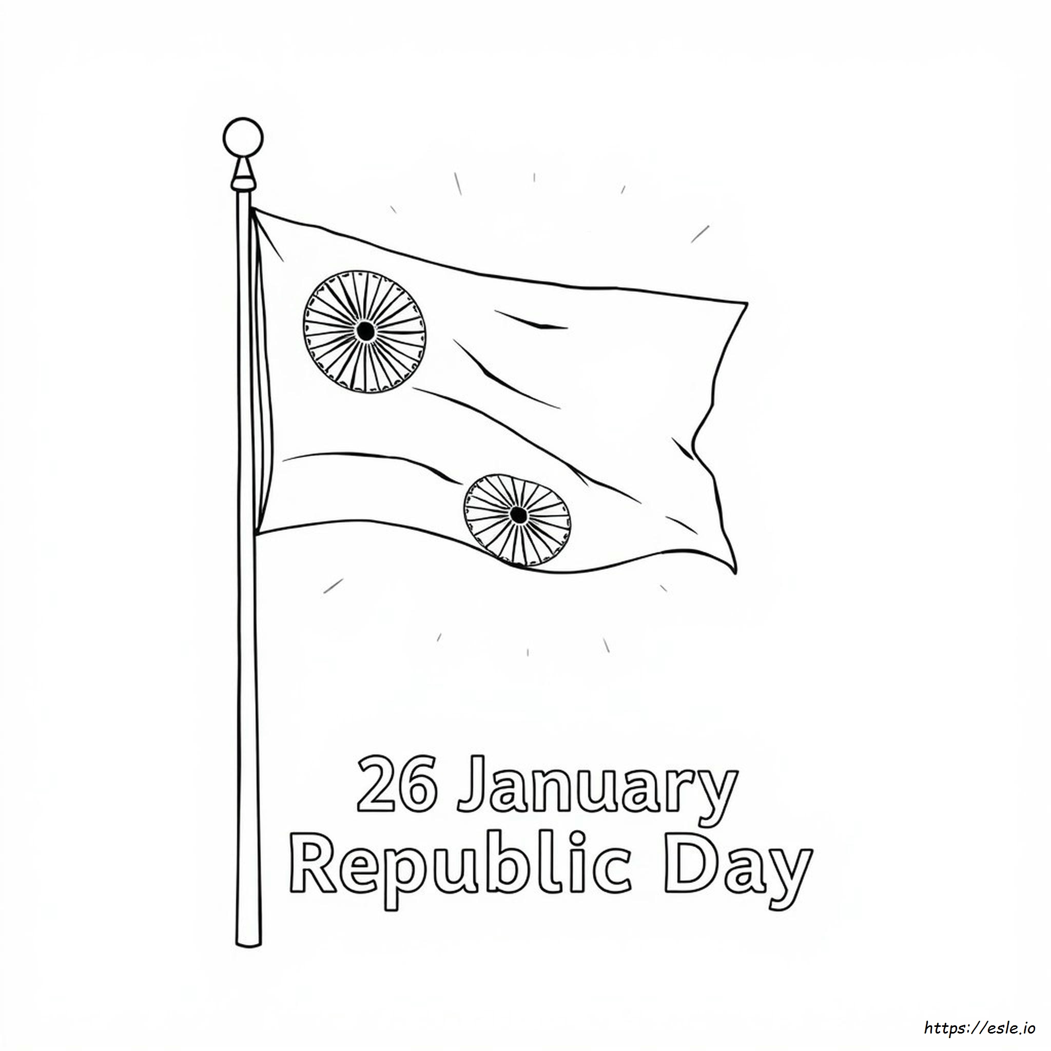 Disegno Da Contornare: 26 Gennaio, Festa Della Repubblica, Pagine Da Colorare
