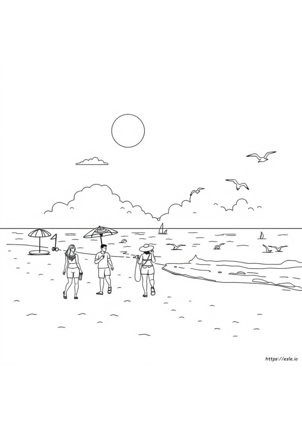 Hard Beach Coloring Pages