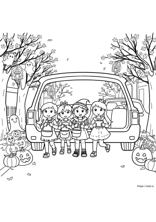 Dibujos Para Colorear De Trunk Or Treat