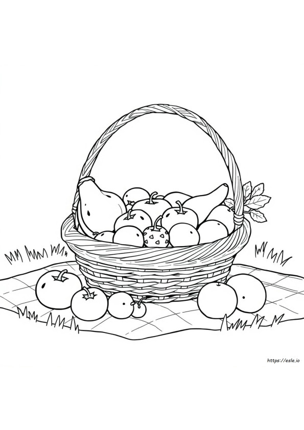 Free Printable Fruit Basket Coloring Pages
