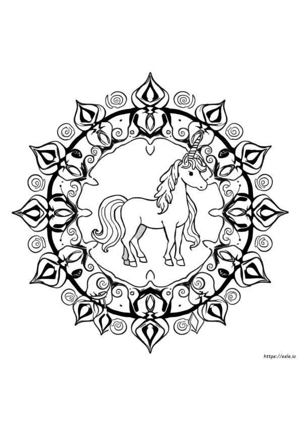 Mandala Unikornis Színező Oldalak