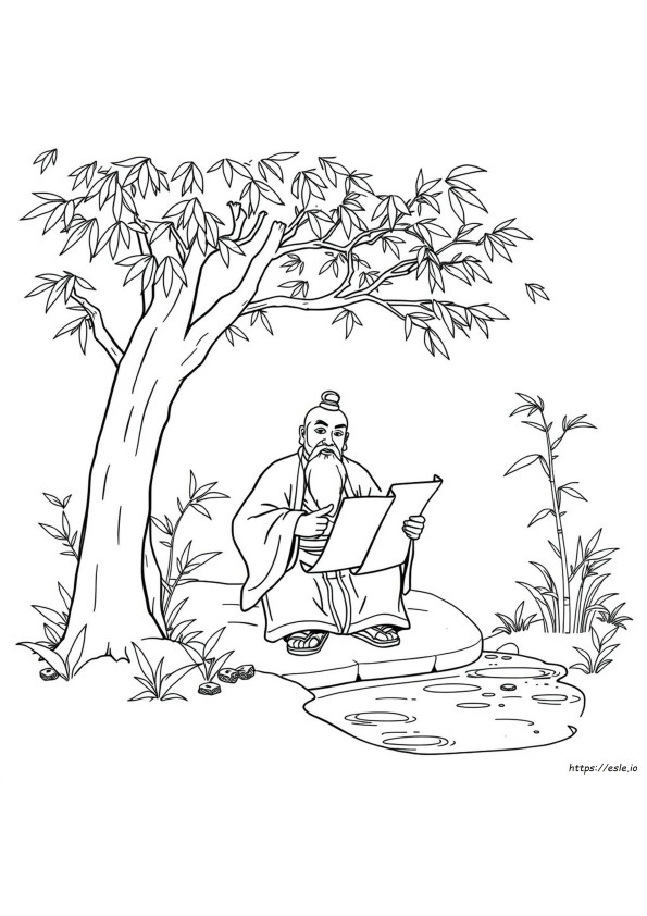 Confucius Coloring Page