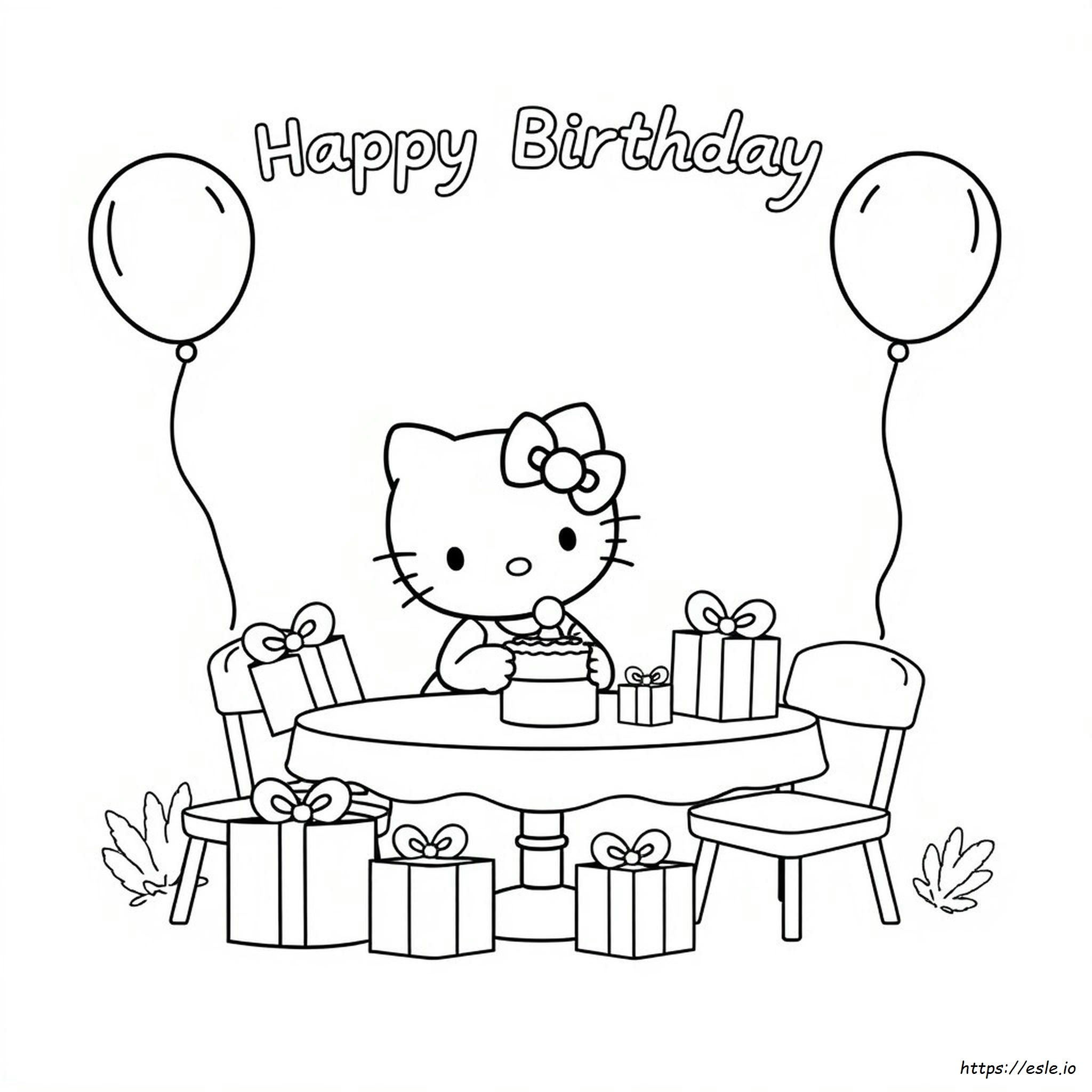 Hello Kitty Aniversário Para Colorir