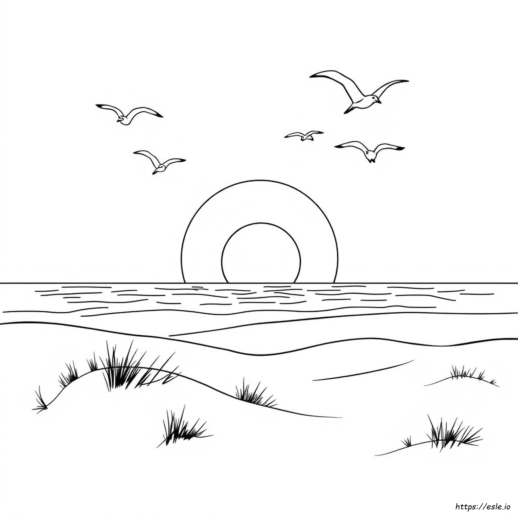 Plantilla Para Colorear De Playa Gratis