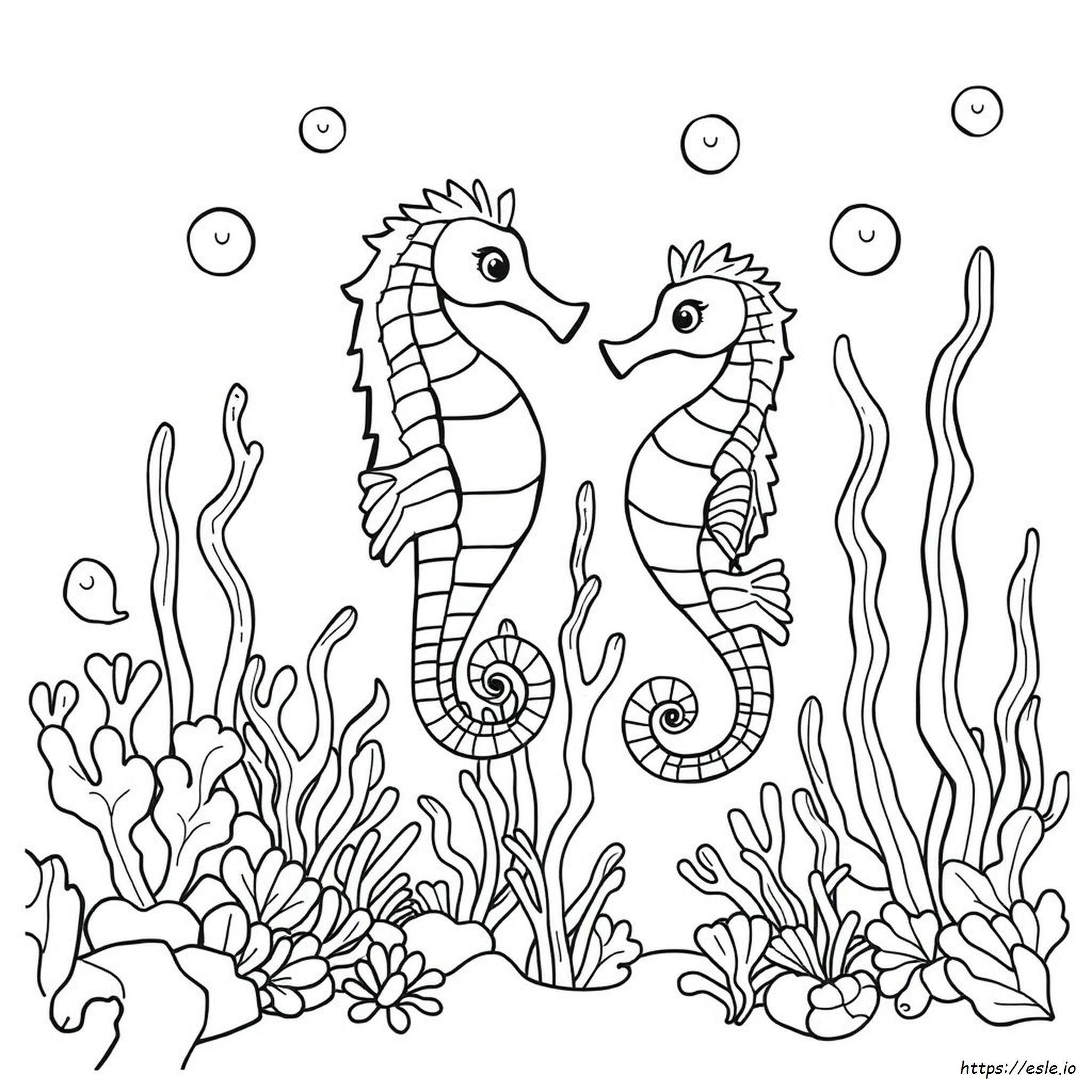Mermaid Seahorse Coloring Pages