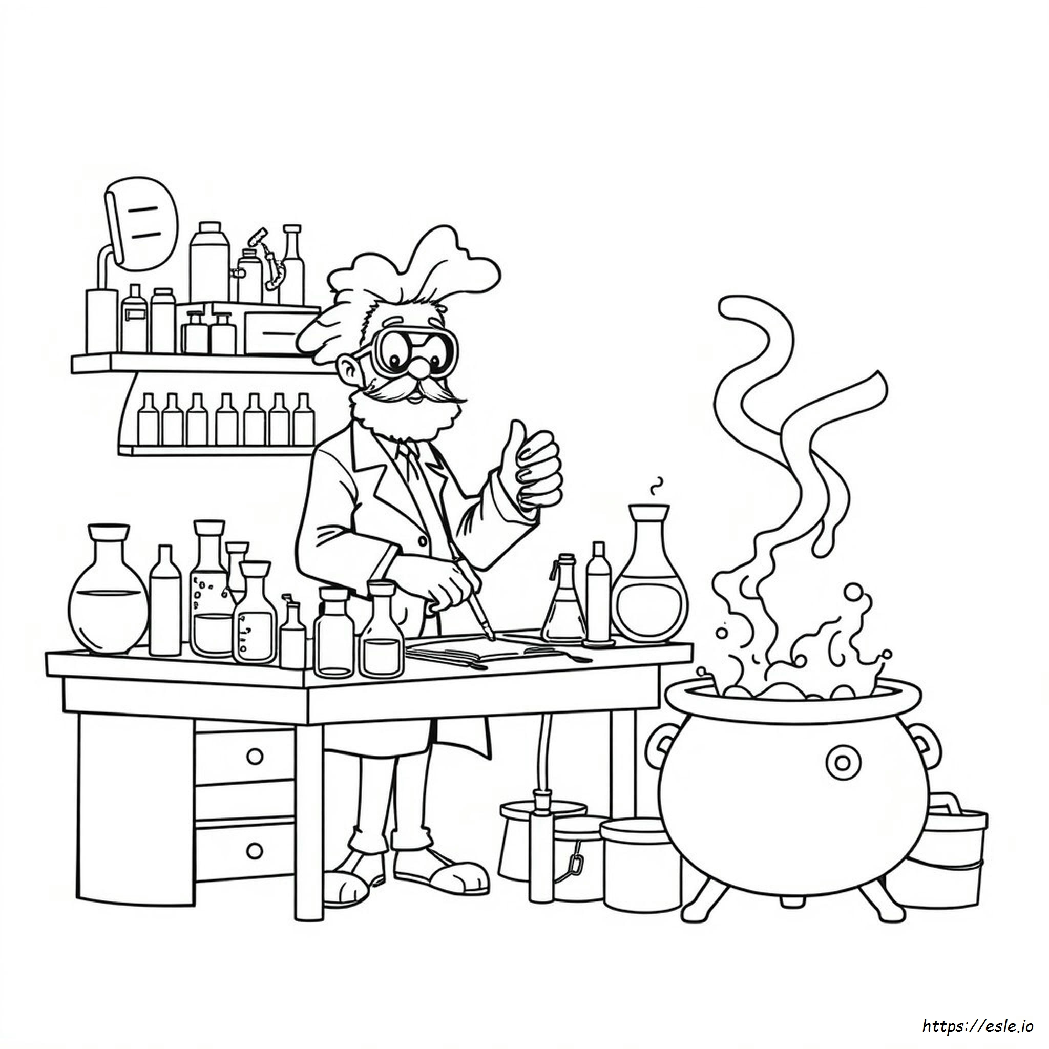 Mad Scientist Coloring Page