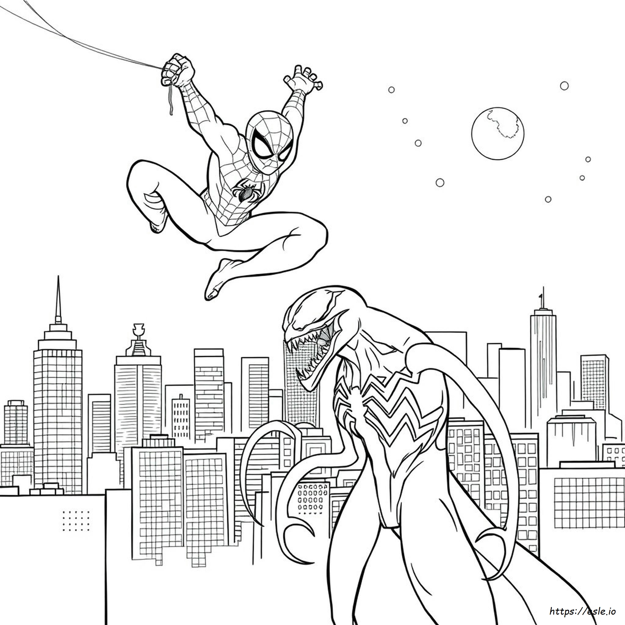 Spiderman And Venom Colouring Pages
