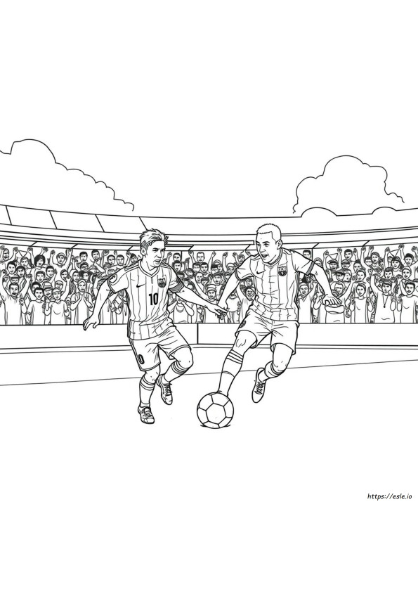 Messi Mbappe Coloring Pages