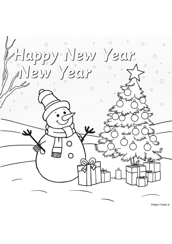 Happy New Year Colouring Pages