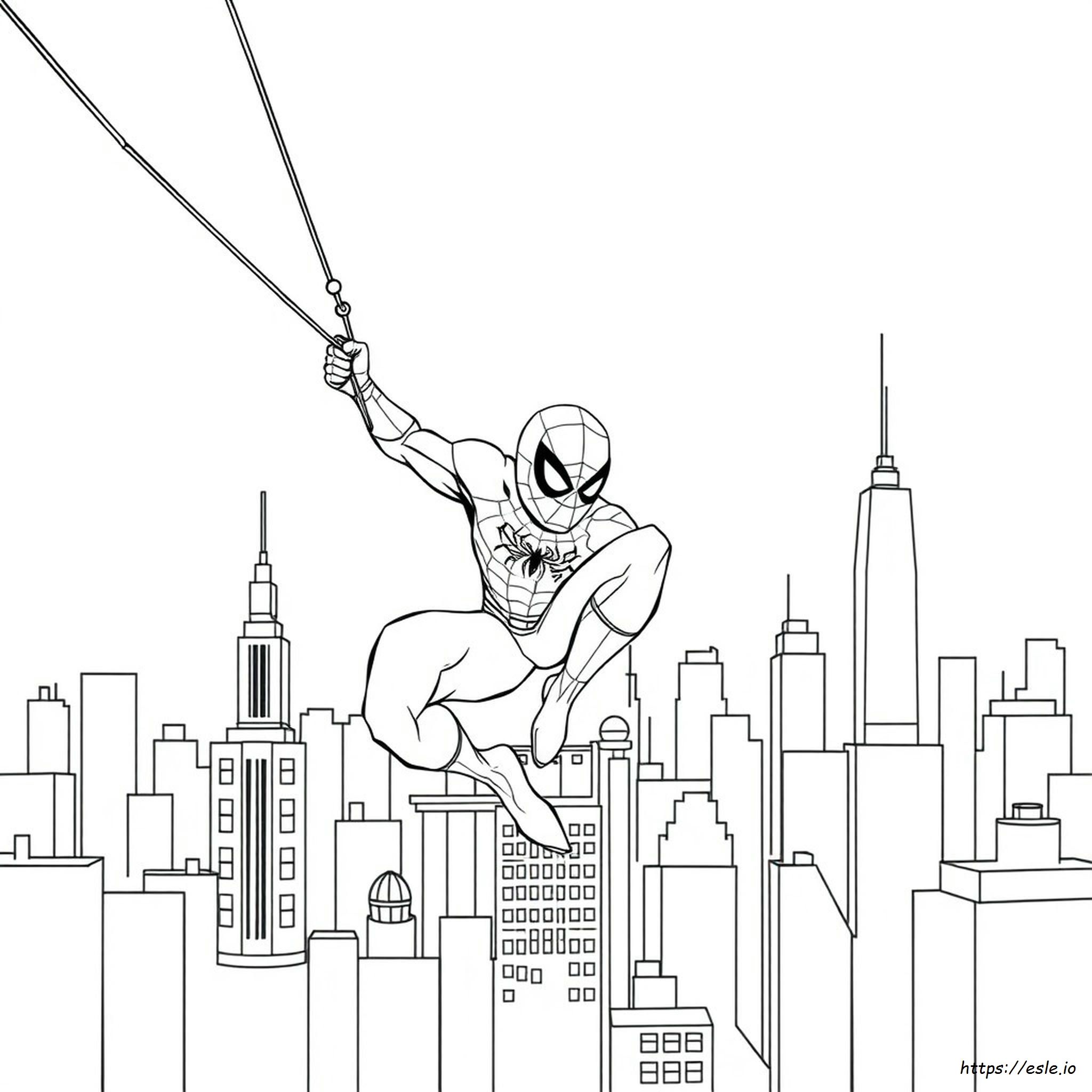 Spiderman And Spin Coloring Page