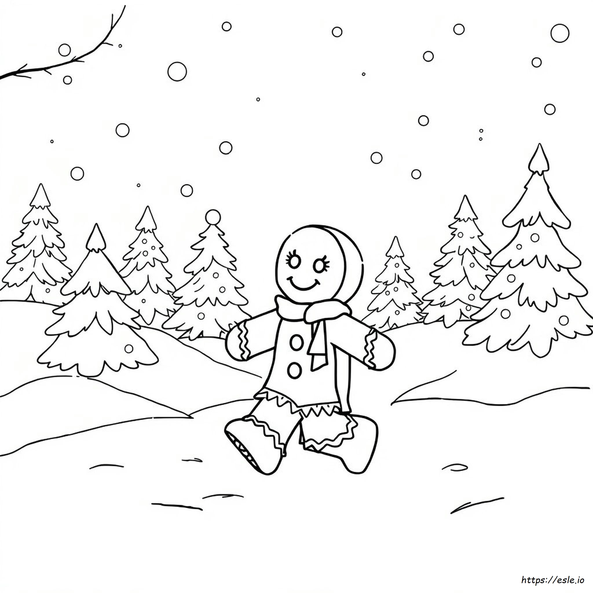 Christmas Gingerbread Man Colouring