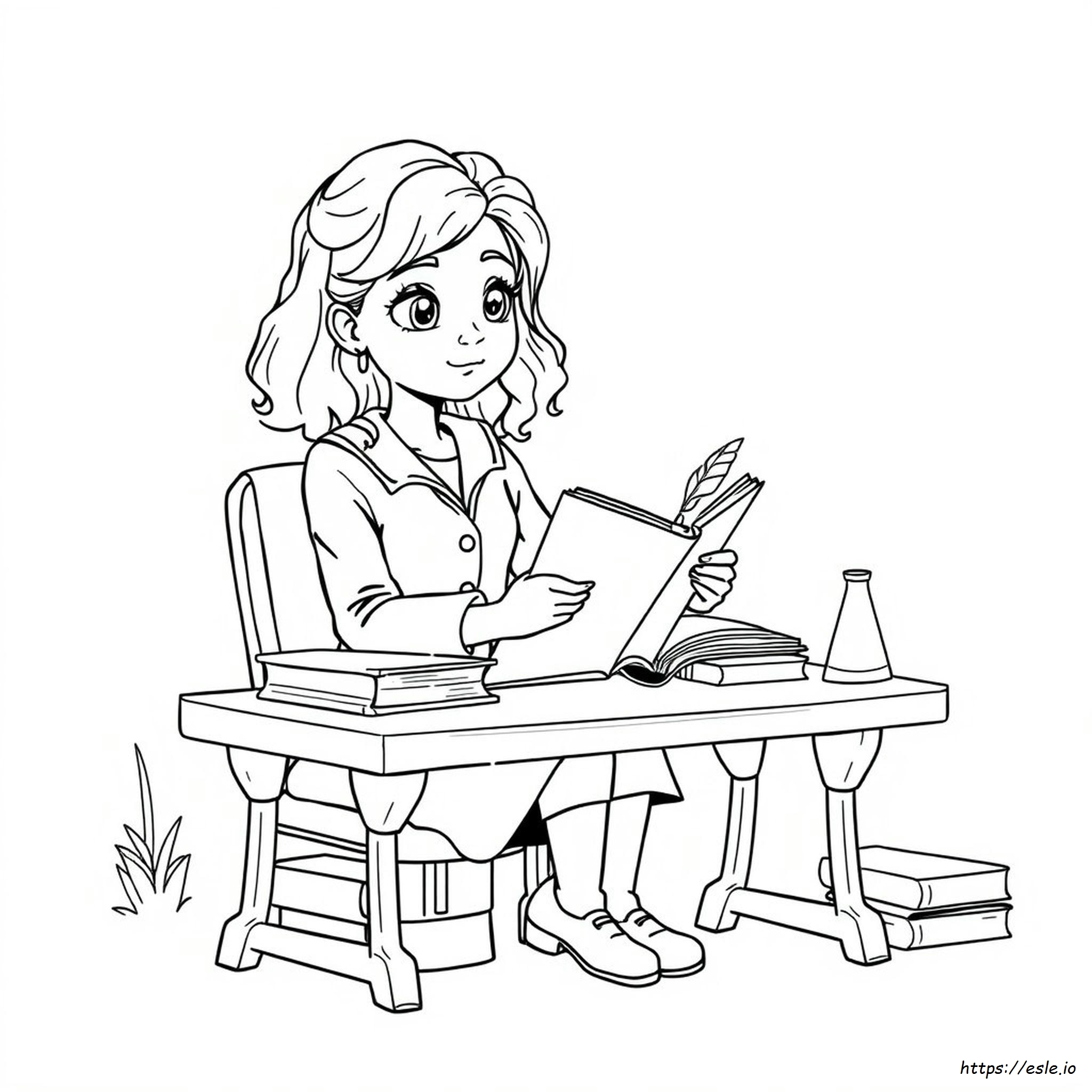 Easy Hermione Granger Coloring Pages