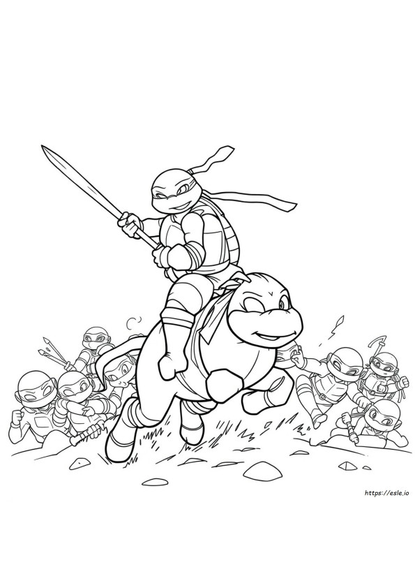 Mikey Rise Of The Tmnt Coloring Pages