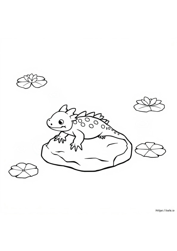 Schattige Axolotl Kleurplaat Gratis