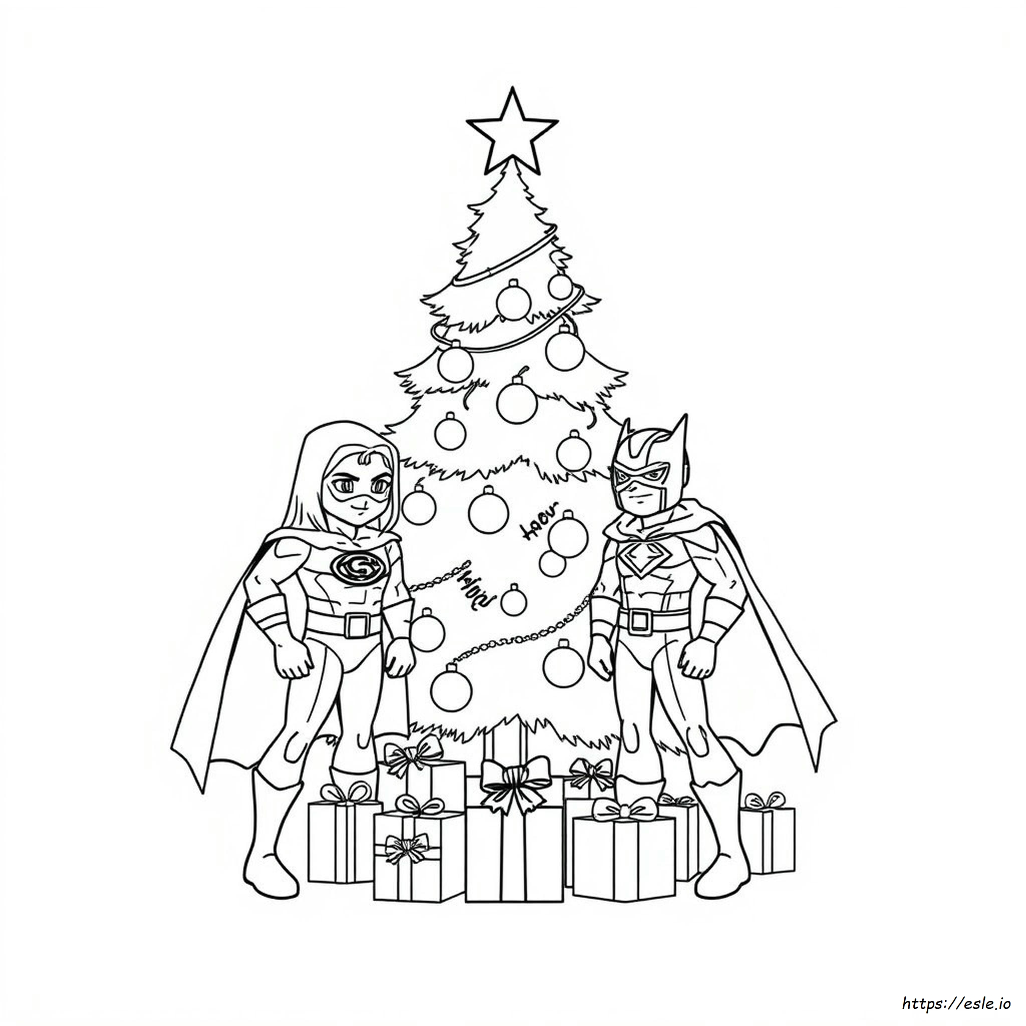 Páginas Para Colorear De Superhéroes Navideños Imprimibles