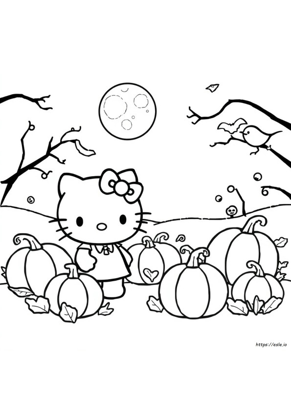 Kostenlose Hello Kitty Halloween Ausmalbilder
