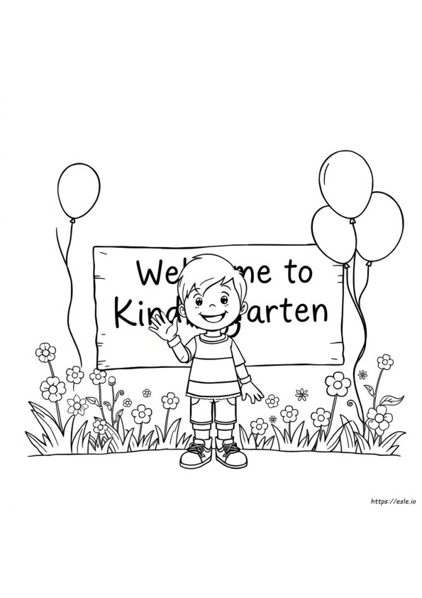 Willkommen Im Kindergarten Ausmalbild