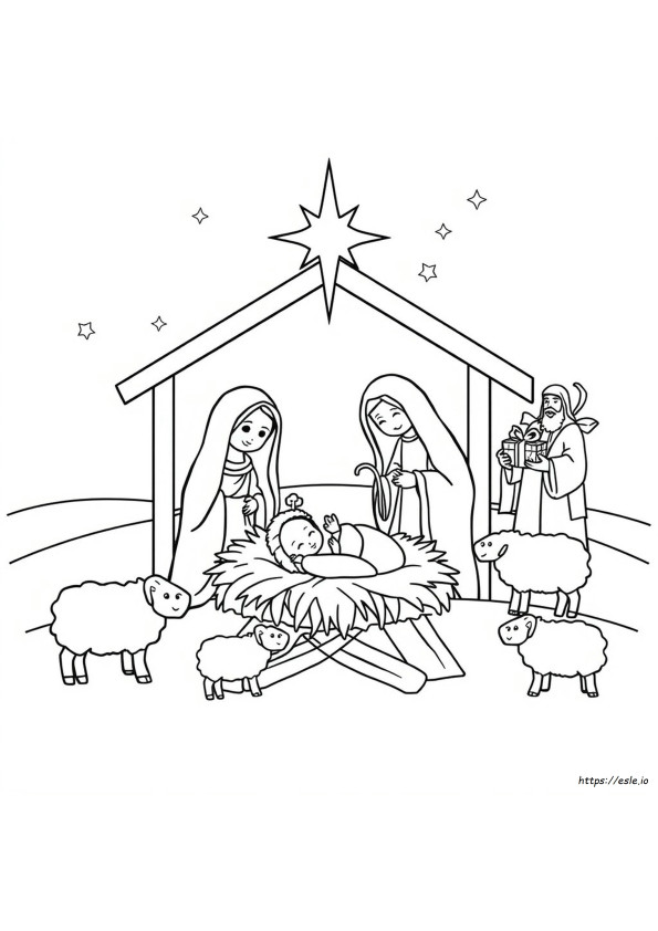 Cute Nativity Coloring Pages