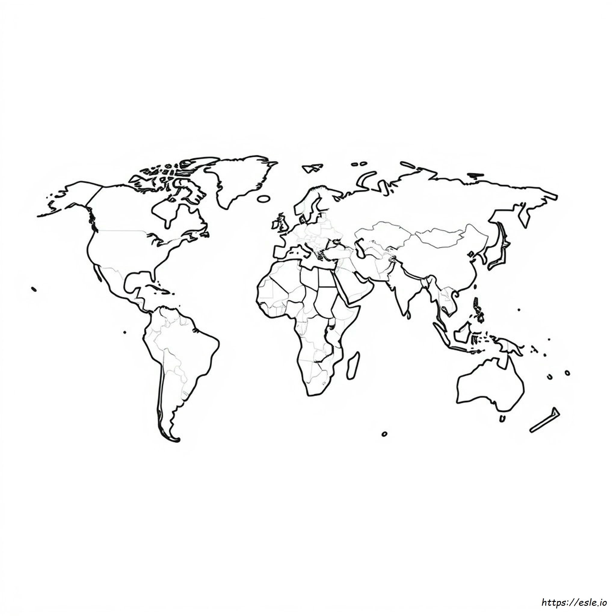 Continents And Oceans Coloring Page Pdf