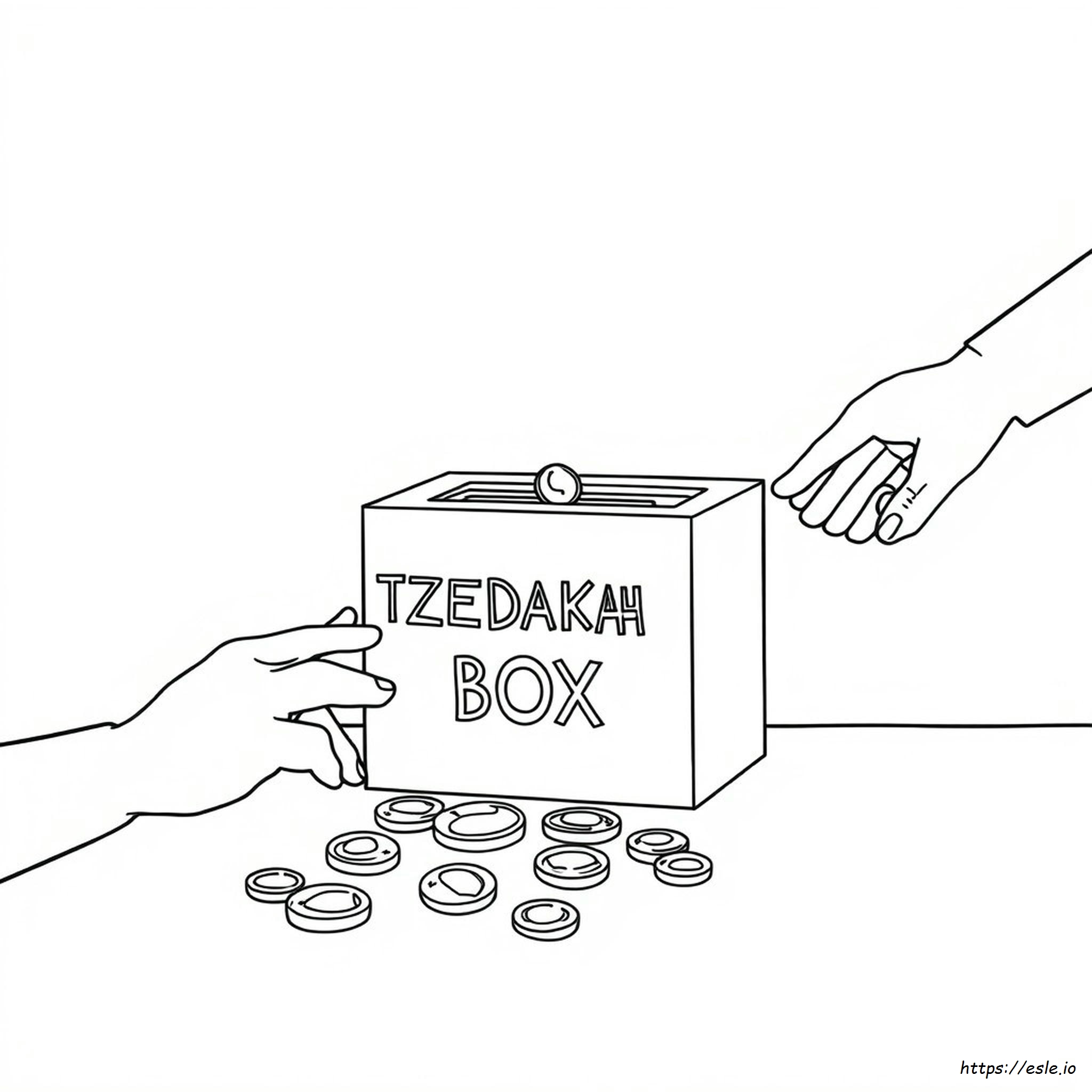 Tzedakah Box Coloring Page