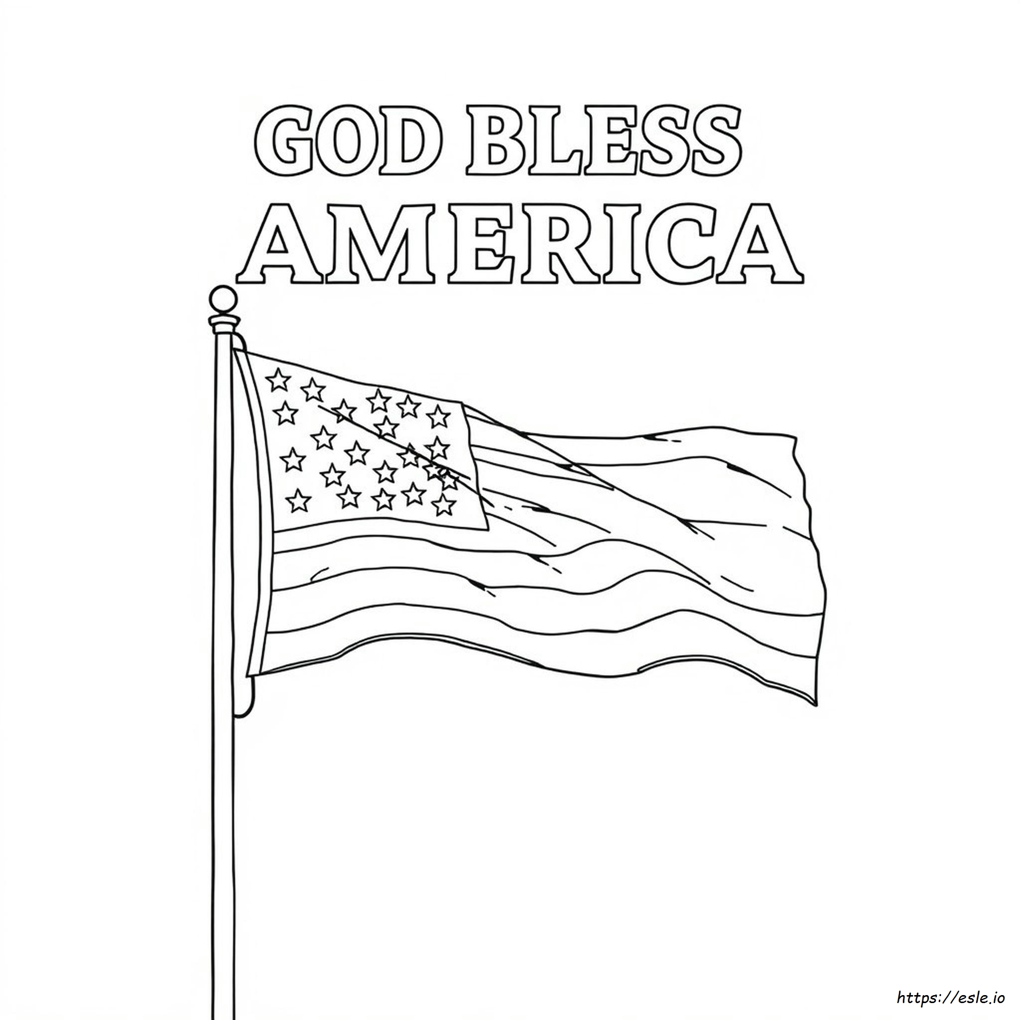 God Bless America Coloring Page Printable