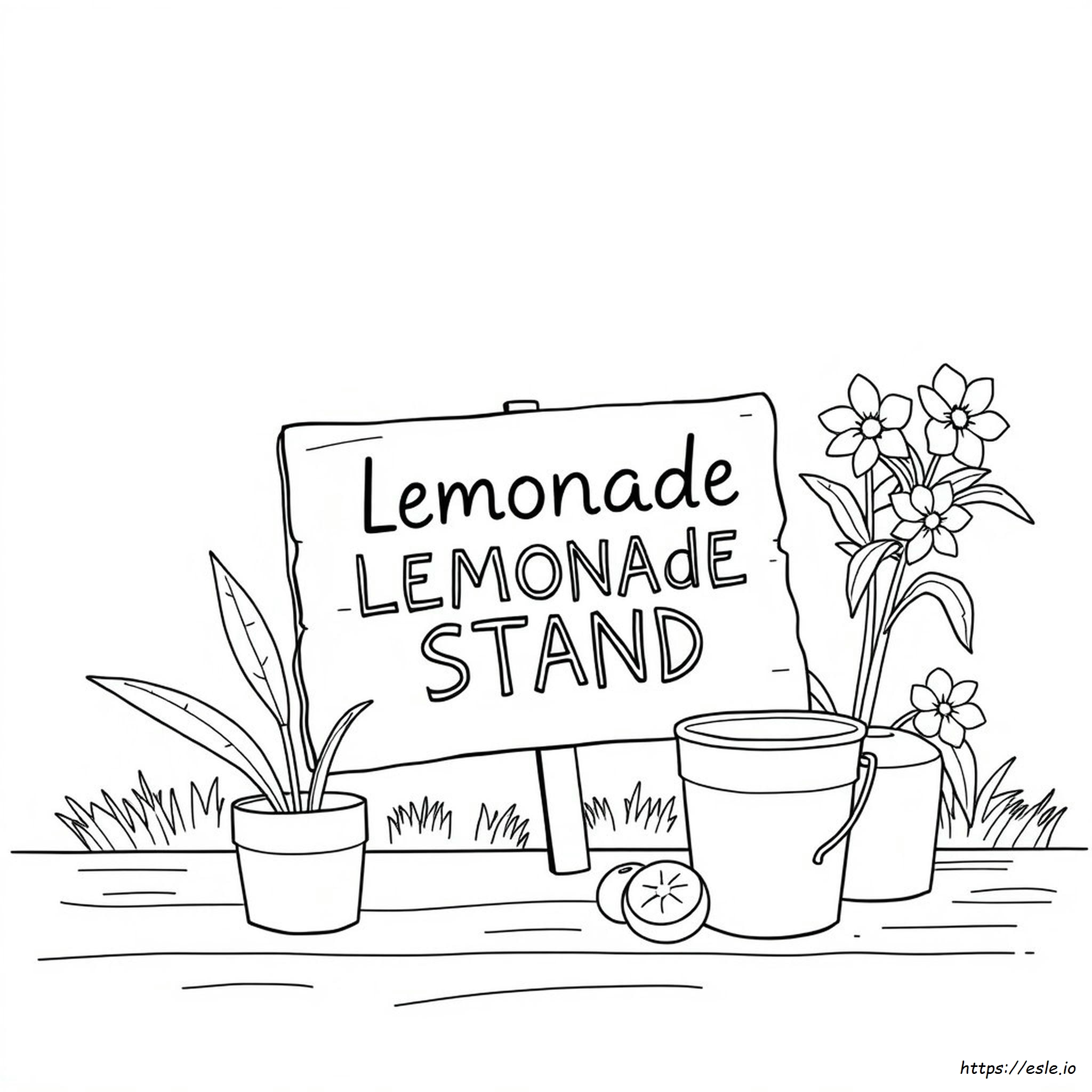 Lemonade Stand Sign Coloring Page