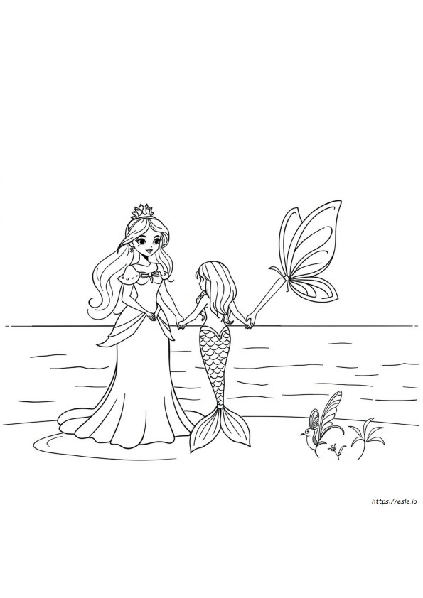 Pagina Da Colorare Principessa Fata Sirena