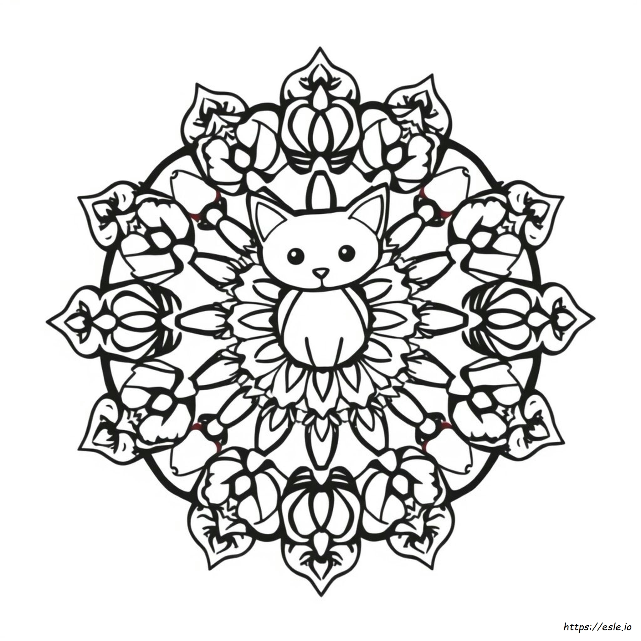 Coloriage Chat Mandala
