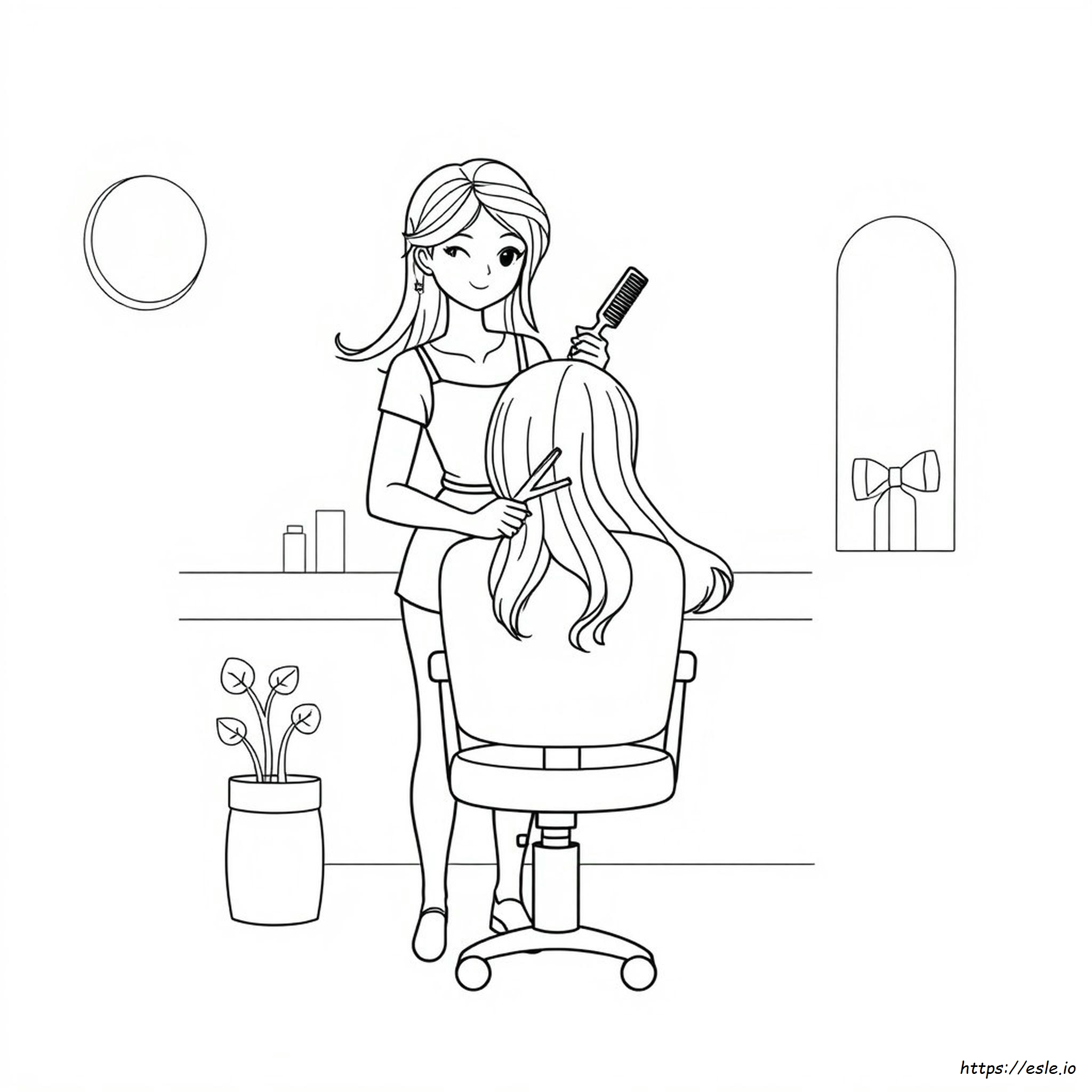 【ぬりえ】私の近くのヘアカラーリング【塗り絵 無料】