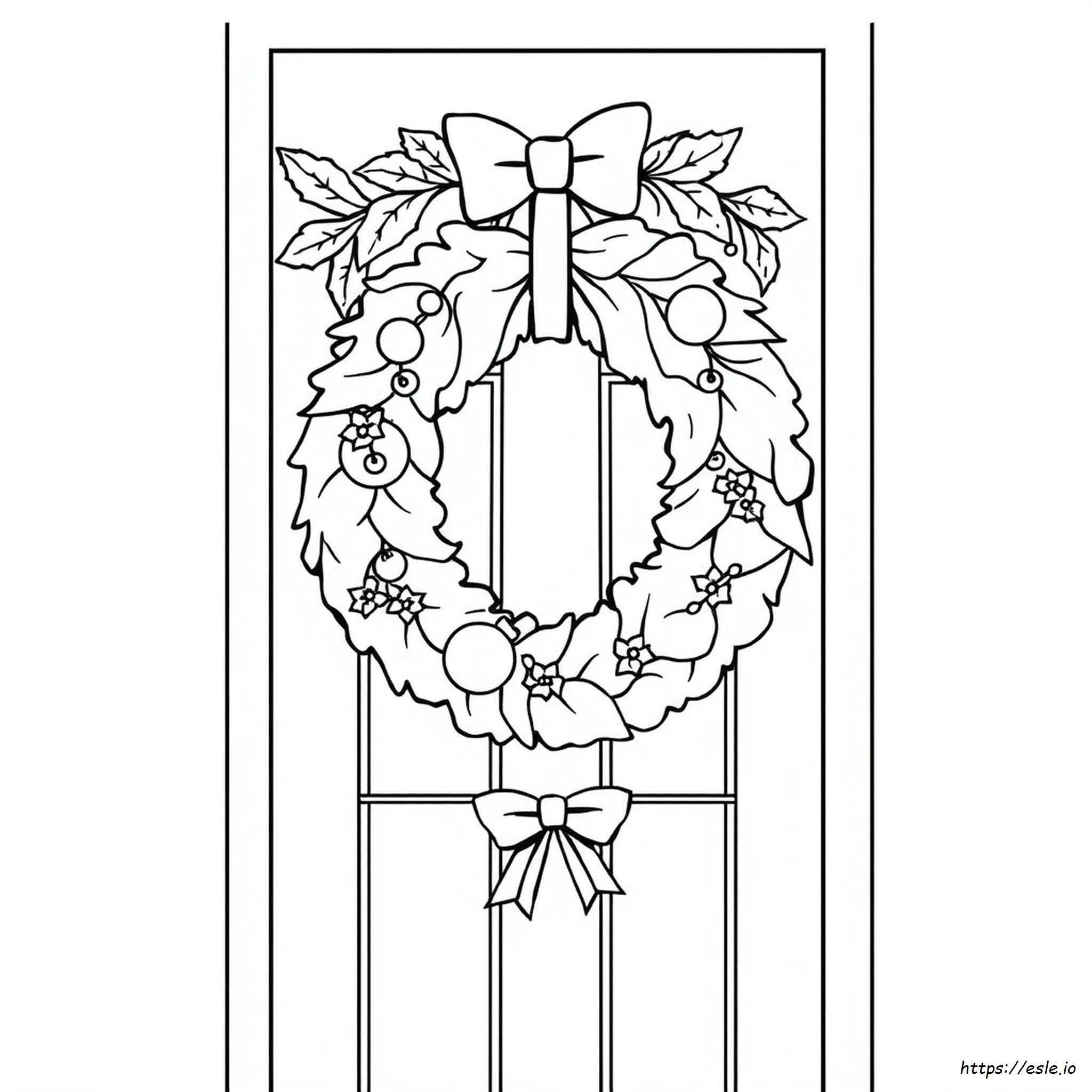 Holiday Wreath Coloring Page