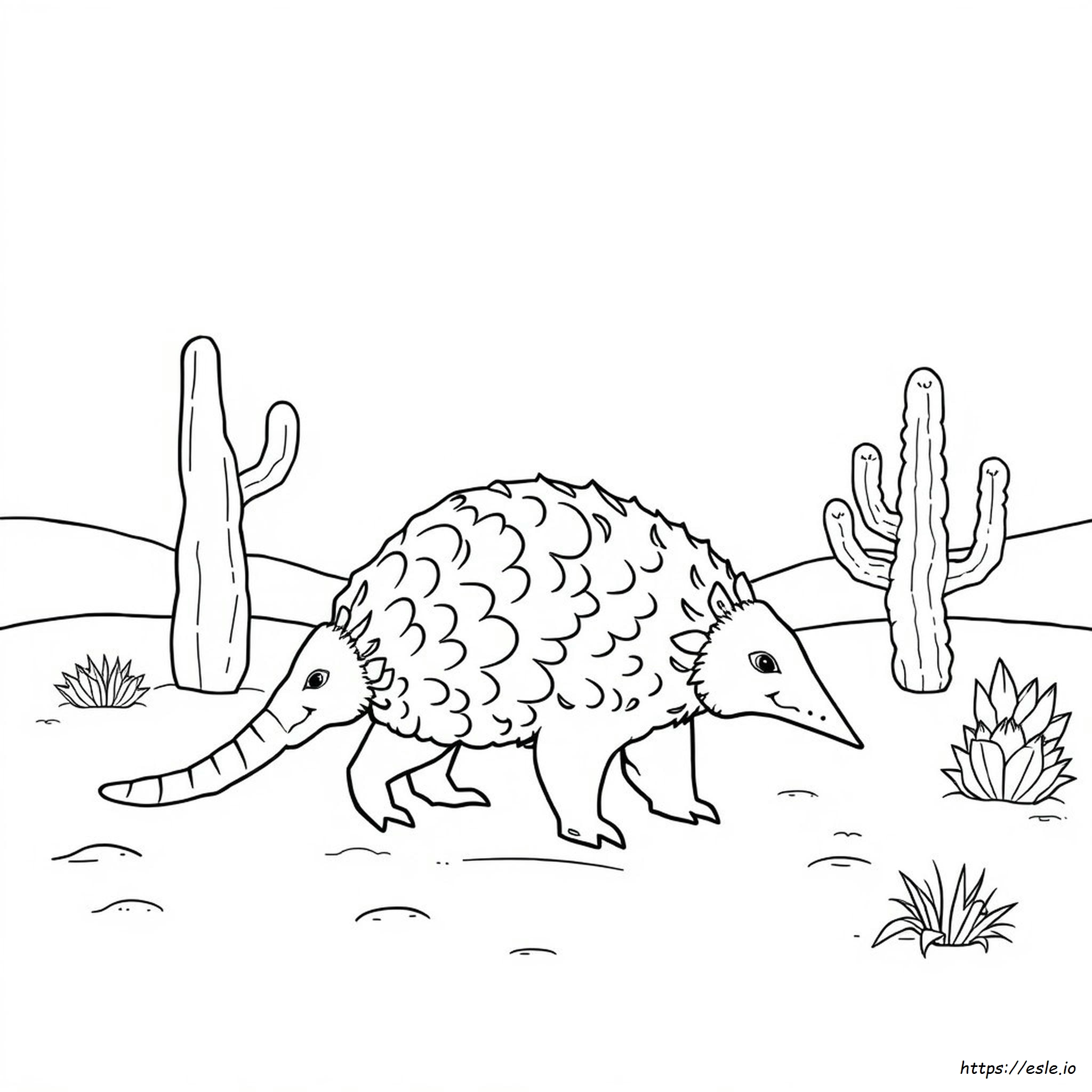 Armadillo Colouring Pages